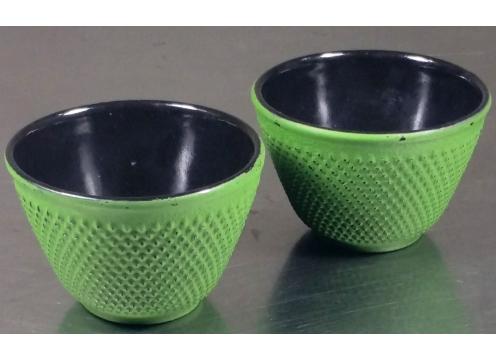 gallery image of Cast Iron Cups Green Hob nail Set of 2