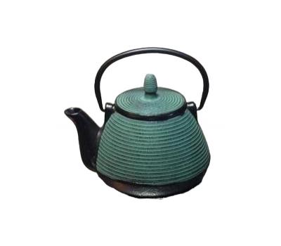 image of Cast Iron Teapot Rock Black & Green